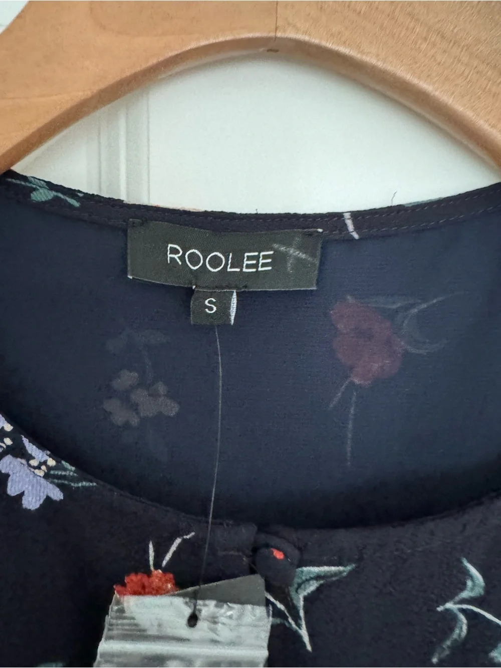 NWT ROOLEE women’s navy floral print long sleeve midi dress size SMALL - Picture 4 of 7